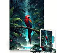 Puzzle de 1000 pièces représentant Un Perroquet Vibrant dans Une Jungle luxuriante Jeu de réflexion de Haute précision,idéal pour se divertir Pendant l'attente (38x26cm)