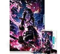 Puzzle de 1000 pièces représentant Un Personnage d'anime avec Une épée,idéal pour Les Adolescents Stimule l'esprit,Amusant et Facile à découper Composants Robustes et agréables à réunir (50x75cm)