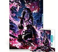 Puzzle de 1000 pièces représentant Un Personnage d'anime avec Une épée Jeu et d'adresse Assemblage Stable,pièces Qui ne bougent Pas Un Passe-Temps agréable pour Les Longs Week-Ends 38x26cm