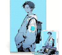Puzzle de 1000 pièces représentant Un Personnage d'anime Bleu,idéal pour Les Adolescents Ce Puzzle favorise la réflexion,la Pleine Conscience et l'évasion Son Assemblage est et constitue Un Unique