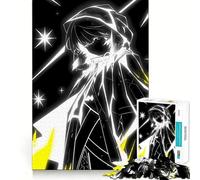 Puzzle de 1000 pièces représentant Un Personnage d'anime en Noir et Blanc Jeu de Construction Focus Assemblage Parfait sans écart Activité gratifiante pour Les Jours de Pluie (38x26cm)