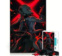 Puzzle de 1000 pièces représentant un personnage d'anime sur fond de croix rouge Jeu de concentration mentale Découpe de précision Bords lisses Activité captivante pour des soirées tranquilles 50x75cm