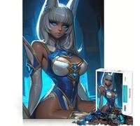 Puzzle de 1000 pièces représentant Un Personnage féminin d'anime en Bleu et Blanc Développe la mémoire,ludique et de qualité Professionnelle pour stimuler l'esprit (38x26cm)