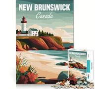 Puzzle de 1000 pièces représentant Un Phare du Nouveau-Brunswick, idéal pour Adultes Un Jeu de réflexion Relaxant et Amusant, avec des Bords Nets Collection d'œuvres d'art (50x75cm)