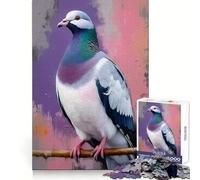 Puzzle de 1000 pièces représentant Un Pigeon perché sur Une Branche avec Un Fond coloré Idéal pour Les Adolescents Jeu de logique et de Train léger et Relaxant avec découpe Lisse Décoration Murale