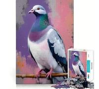Puzzle de 1000 pièces représentant Un Pigeon perché sur Une Branche avec Un Fond coloré Idéal pour Les Adolescents Jeu de logique et de Train léger et Relaxant avec découpe Lisse Décoration Murale