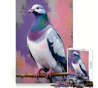 Puzzle de 1000 pièces représentant Un Pigeon perché sur Une Branche, avec Un Fond coloré Jeu de logique pour Adolescents, idéal pour Jouer en Groupe Découpe de précision, Cadeau attentionné (38x26cm)