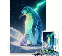 Puzzle de 1000 pièces représentant Un Pingouin et Son Petit dans Un Paysage enneigé idéal pour Les Adolescents Un Jeu de réflexion Stimulant et Anti-Stress avec Une découpe de qualité supérieure