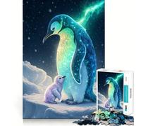 Puzzle de 1000 pièces représentant Un Pingouin et Son Petit dans Un Paysage enneigé, idéal pour Les Adolescents Jeu de logique Solide, Amusant à Partager, Bords Nets, Joli Cadeau (38x52cm)