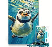 Puzzle de 1000 pièces représentant Un Pingouin nageant sous l'eau, idéal pour Les Adultes Un Jouet Intelligent et Amusant à Collectionner, aux Bords Lisses (38x26cm)