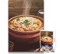 Puzzle de 1000 pièces représentant Un Plat de Riz Indien - Jeu intellectuel et éducatif - Cadeau d'anniversaire idéal - Dimensions:50x75cm
