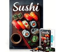 Puzzle de 1000 pièces représentant Un Plateau de sushis sur Une Planche en Bois, idéal pour Les Adultes Un Jouet Intelligent et décoratif pour la Maison Découpe précise Décoration Murale 38x26cm