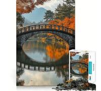 Puzzle de 1000 pièces représentant Un Pont de Pierre en Automne, idéal pour Les Adolescents Jeu de logique mentale, Anti-Stress, découpe Ferme, Cadeau de Noël 50x75cm