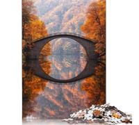 Puzzle de 1000 pièces représentant Un Pont en Arc de Pierre et des Reflets, idéal pour Les Adultes, idéal pour se détendre, idéal pour Halloween, 75 x 50 cm