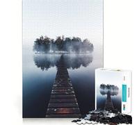 Puzzle de 1000 pièces représentant Un Pont en Bois sur Une île Jeu cognitif Amusant,Structure à emboîter précise,activité de Partage et de complicité pour Les Proches (38x52cm)