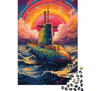 Puzzle de 1000 pièces représentant Un Porte-Avions coloré, idéal pour Adultes et Enfants. Jeu de Puzzle de 1000 pièces (75 x 50 cm). Cadeau Parfait.