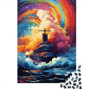 Puzzle de 1000 pièces représentant Un Porte-Avions coloré, idéal pour Les Adultes. Puzzle en Papier, Anti-Stress, Cadeau Parfait pour la Famille et Les Amis. 38 x 26 cm / 1000 pièces