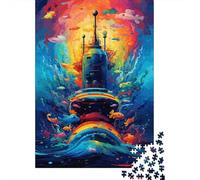 Puzzle de 1000 pièces représentant Un Porte-Avions coloré, Un Puzzle en Papier pour Adultes, Un défi Stimulant (38 x 26 cm).