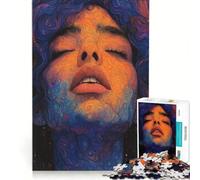 Puzzle de 1000 pièces représentant Un Portrait Abstrait aux Couleurs tourbillonnantes, Jeu Manuel Stimulant la motricité Fine et l'intelligence, avec des pièces de Formes aléatoires s'emboîtant