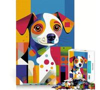 Puzzle de 1000 pièces représentant Un Portrait Abstrait Original de Chiot, idéal pour Les Adolescents Jeu de logique et de détente, découpe précise, Cadeau précieux (38x26cm)