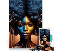 Puzzle de 1000 pièces représentant Un Portrait Abstrait Vibrant Jeu de Concentration cérébrale Découpe Experte Artisanat Fascinant Passe-Temps captivant pour Les Moments de détente (38x52cm)