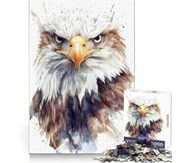 Puzzle de 1000 pièces représentant Un Portrait d'aigle à tête Blanche à l'aquarelle,idéal pour Les Adolescents,pour se concentrer et s'occuper Pendant Les Moments de détente Un Charmant et Facile