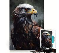 Puzzle de 1000 pièces représentant Un Portrait d'aigle Peint à l'huile, idéal pour Adultes Un Casse-tête Relaxant à Assembler Lentement Cadeau Parfait (38x52cm)