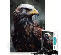 Puzzle de 1000 pièces représentant Un Portrait d'aigle Peint à l'huile, idéal pour Adultes Un Casse-tête Relaxant à Assembler Lentement Cadeau Parfait (50x75cm)