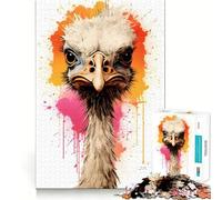 Puzzle de 1000 pièces représentant Un Portrait d'autruche, idéal pour Les Adolescents Jeu intellectuel, Divertissement d'intérieur, découpe de qualité, Cadeau créatif (50x75cm)