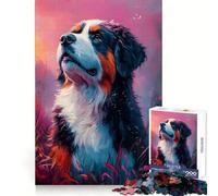 Puzzle de 1000 pièces représentant Un Portrait de Bouvier Saint-Bernard pour Adolescent Renforce la mémoire Simple, Amusant et de qualité Cadeau mémorable 38x52cm