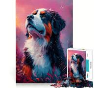 Puzzle de 1000 pièces représentant Un Portrait de Bouvier Saint-Bernard pour Adultes, Jeu Intelligent et Relaxant, 38x26cm