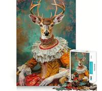 Puzzle de 1000 pièces représentant Un Portrait de cerf Rococo, idéal pour Les Adolescents Jeu de réflexion et de création Collective, découpe Nette et précise Pièce de Collection (38x26cm)