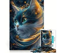 Puzzle de 1000 pièces représentant Un Portrait de Chat Mystique pour Adultes, Un Jeu de réflexion Stimulant et agréable à Assembler (50x75cm), Un Joli Cadeau