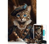 Puzzle de 1000 pièces représentant Un Portrait de Chat Royal dans Le Style Renaissance idéal pour Les Adolescents Renforce la mémoire s'amuse en Toute tranquillité et Offre Un Cadeau de qualité