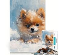 Puzzle de 1000 pièces représentant Un Portrait de Chien Poméranien, idéal pour Les Adolescents Marque Wise Think Toy Marque Gentle Leisure Tight Cut Thème Liste de souhaits du Père Noël (38x52cm)