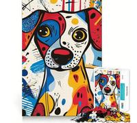 Puzzle de 1000 pièces représentant Un Portrait de Chien Pop Art, Jouet cognitif pour Adultes, à Assembler Ensemble pour se divertir (50x75cm)