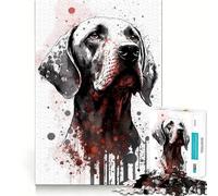Puzzle de 1000 pièces représentant Un Portrait de Chien Vizla Jeu de Concentration mentale Découpe de précision Bords Lisses Jeu de Construction de Liens significatifs (38x52cm)