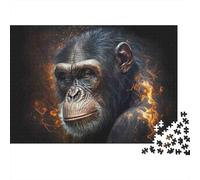 Puzzle de 1000 pièces représentant Un Portrait de chimpanzé et Un Visage de Gorille en Gros Plan. Jeu éducatif pour Adultes, décoration élégante et défi de Haut Niveau. Anniversaire. 38 x 26 cm.