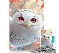 Puzzle de 1000 pièces représentant Un Portrait de Chouette Harfang des neiges, pour Adultes, Think Smart Toy, Family Joy, découpe précise, pièce d'art (50x75cm)