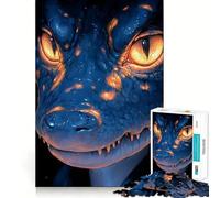 Puzzle de 1000 pièces représentant Un Portrait de créature reptilienne, idéal pour Les Adultes, pour développer sa mémoire et se détendre Design et Assemblage Artistique Pièce de Collection (38x52cm)