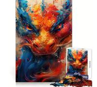 Puzzle de 1000 pièces représentant Un Portrait de Dragon Vibrant, idéal pour Les Adolescents, pour Une Concentration optimale et Une Distraction Douce Cadeau de Noël Parfait (38x52cm)