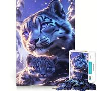 Puzzle de 1000 pièces représentant Un Portrait de Famille de léopard des neiges, Jeu de logique pour Adolescents, pièce de Collection découpée avec précision (50x75cm)