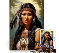 Puzzle de 1000 pièces représentant Un Portrait de Femme amérindienne, pour Adultes, Logic Boost Toy Group Joy Premium Edge, Surprise d'anniversaire (38x52cm)