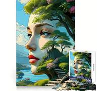 Puzzle de 1000 pièces représentant Un Portrait de Femme dans la Nature, idéal pour Adultes Jeu intellectuel apaisant et décoratif Mural de qualité (50x75cm)