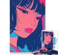 Puzzle de 1000 pièces représentant Un Portrait de Fille d'anime,idéal pour Les Adolescents Détente et Amusement garantis Taille Uniforme,pièces précises,activité relaxante à Faire en Groupe 38x26cm