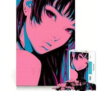 Puzzle de 1000 pièces représentant Un Portrait de Fille d'anime,idéal pour Les Adolescents Jeu Stimulant l'esprit,pièces de Taille Uniforme et précises,activité Amusante en Famille Le Soir (38x52cm)