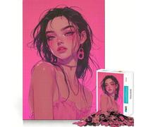 Puzzle de 1000 pièces représentant Un Portrait de Fille d'anime Jeu de Concentration mentale Découpe de précision Bords Lisses Activité absorbante pour des soirées tranquilles (38x52cm)