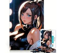 Puzzle de 1000 pièces représentant Un Portrait de Fille d'anime,Jeu de Concentration mentale sans Espace,Design ajusté,défi cérébral interactif pour la Maison (38x26cm)