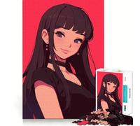 Puzzle de 1000 pièces représentant Un Portrait de Fille d'anime,Jeu de mémorisation mentale de Haute précision,activité Manuelle Interactive pour stimuler Le Cerveau à la Maison (38x26cm)