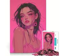Puzzle de 1000 pièces représentant Un Portrait de Fille d'anime Jeu de réflexion Assemblage Stable Pièces Qui ne bougent Pas Passe-Temps agréable pour Les Longs Week-Ends (38x26cm)